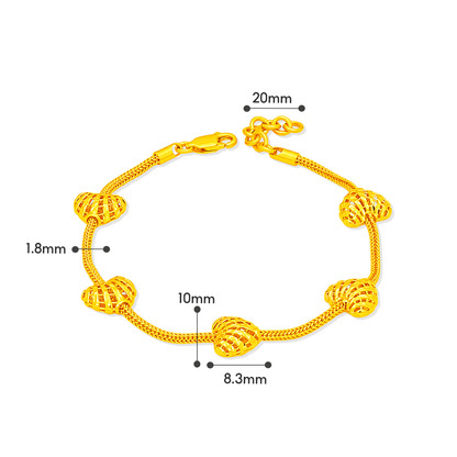 TAKA Jewellery Heart Glow 916 Gold Bracelet