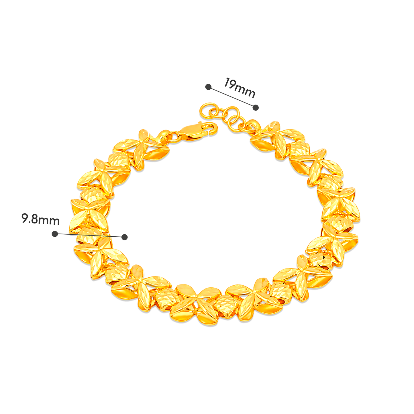 TAKA Jewellery Blossom Luxe 916 Gold Bracelet