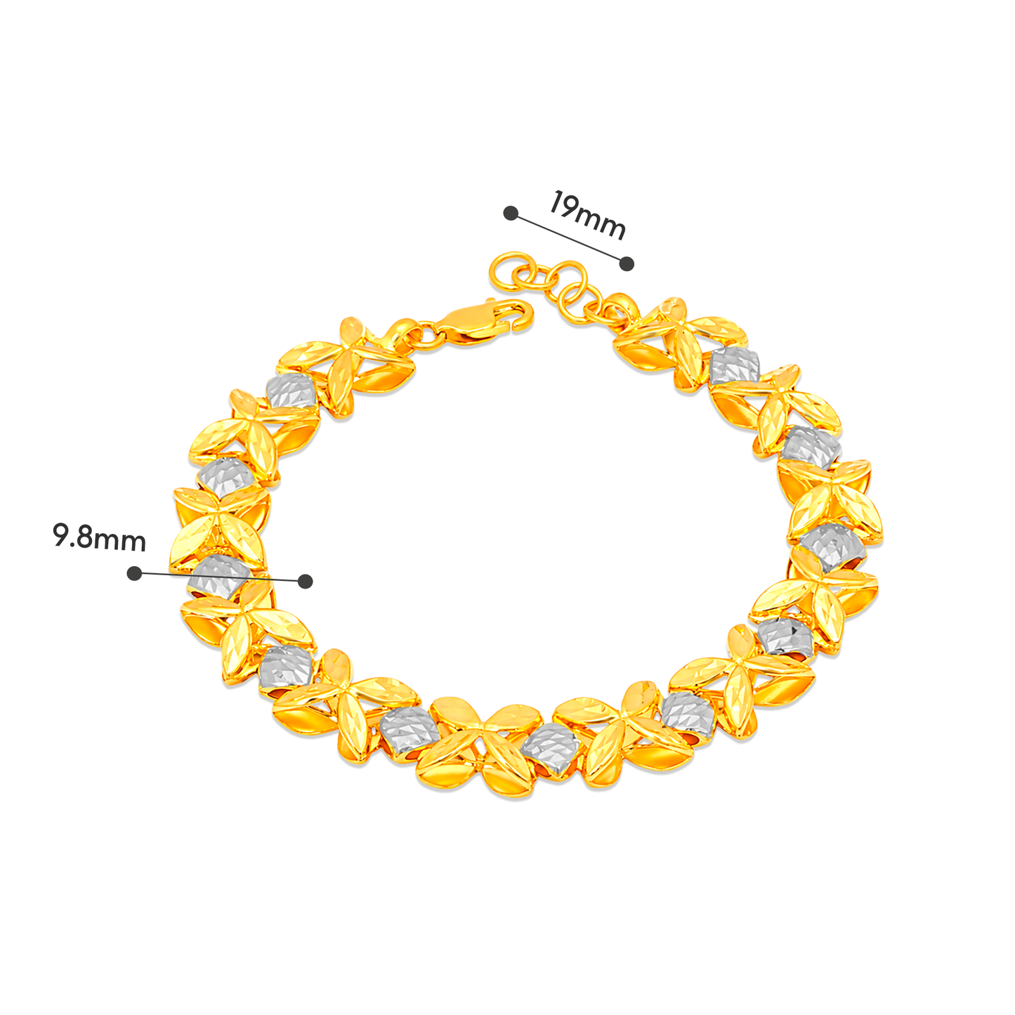 TAKA Jewellery 2-Tone Blossom Luxe 916 Gold Bracelet