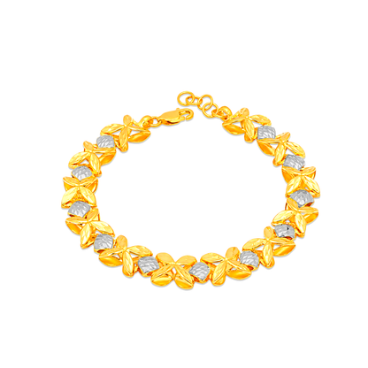 TAKA Jewellery 2-Tone Blossom Luxe 916 Gold Bracelet