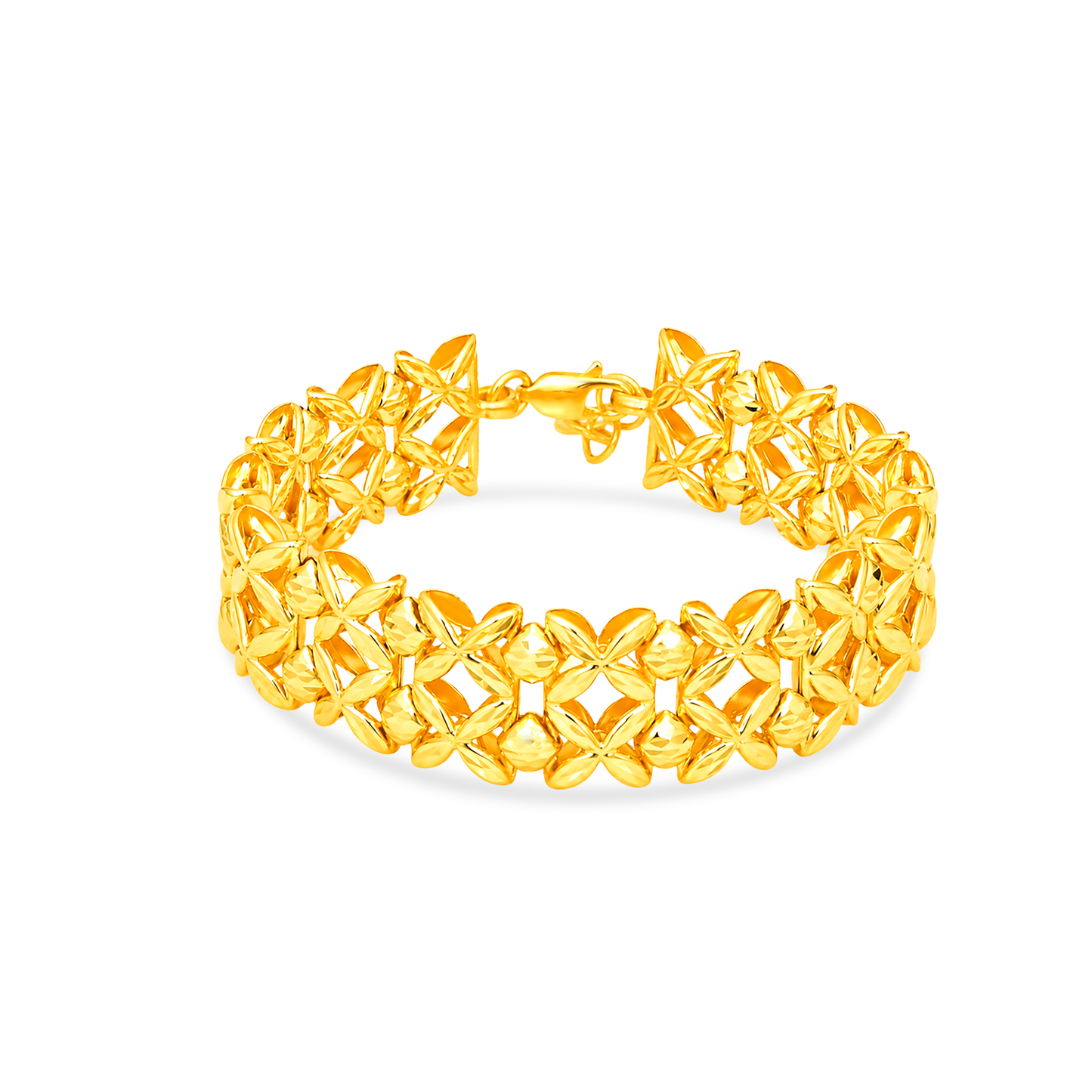 TAKA Jewellery Wide Blossom Luxe 916 Gold Bracelet