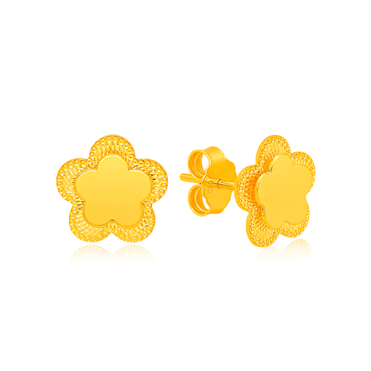 TAKA Jewellery Floral 916 Gold Earrings