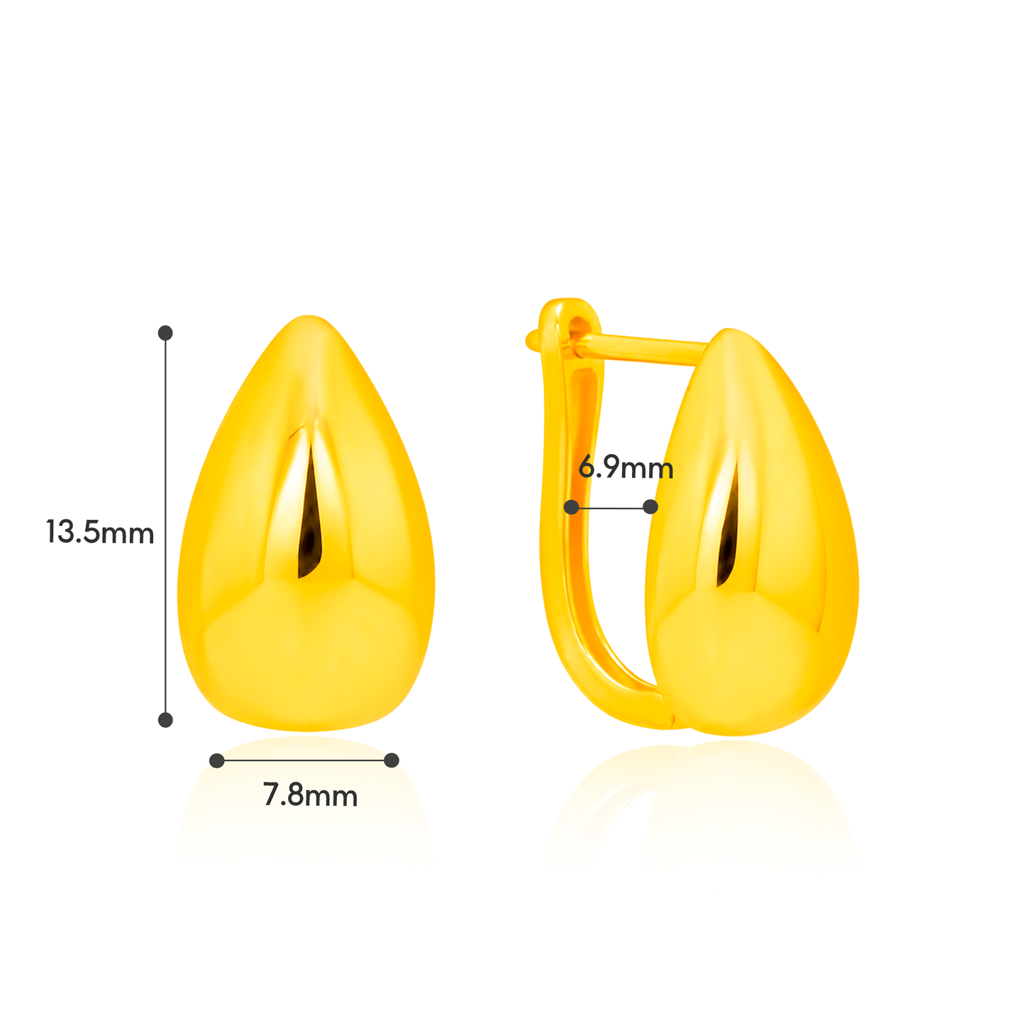 TAKA Jewellery Classic Gold Drop 916 Gold Earrings