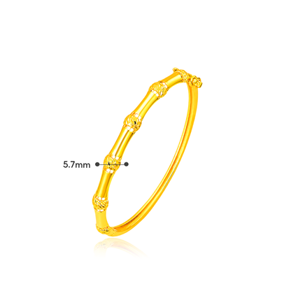 TAKA Jewellery Bamboo Glow 916 Gold Bangle