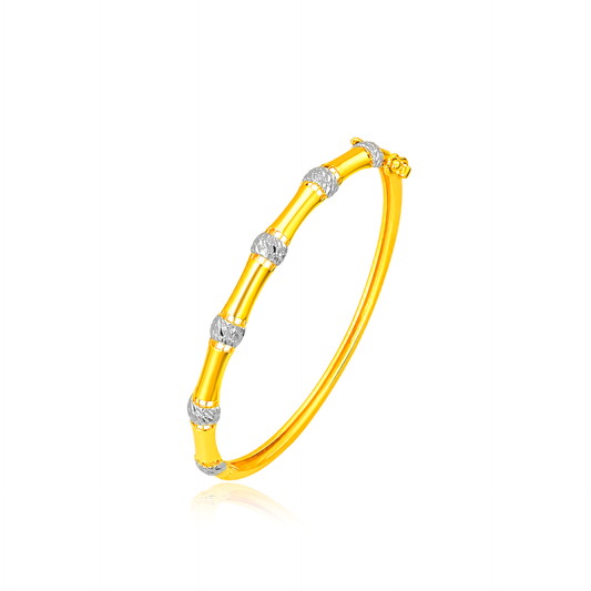 TAKA Jewellery 2-Tone Bamboo Glow 916 Gold Bangle