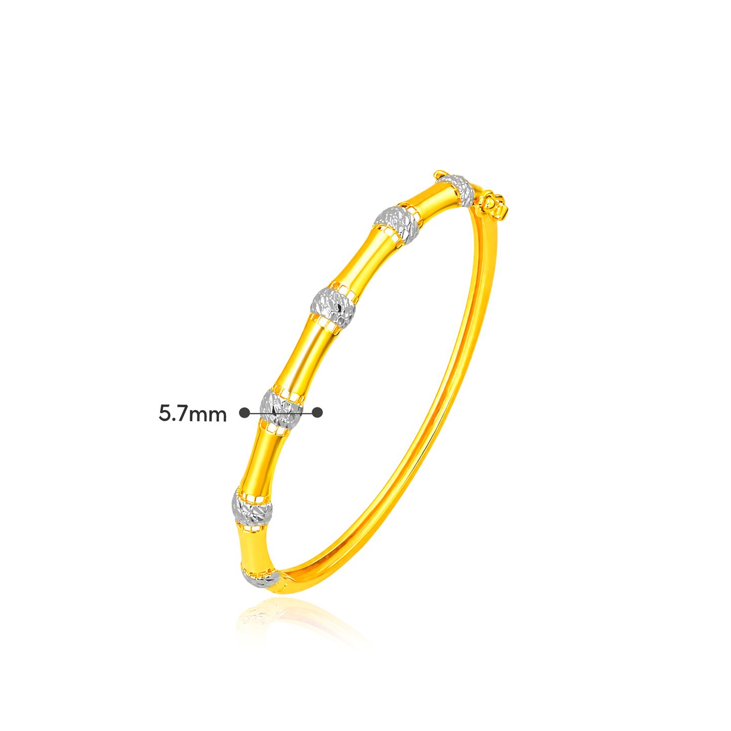 TAKA Jewellery 2-Tone Bamboo Glow 916 Gold Bangle