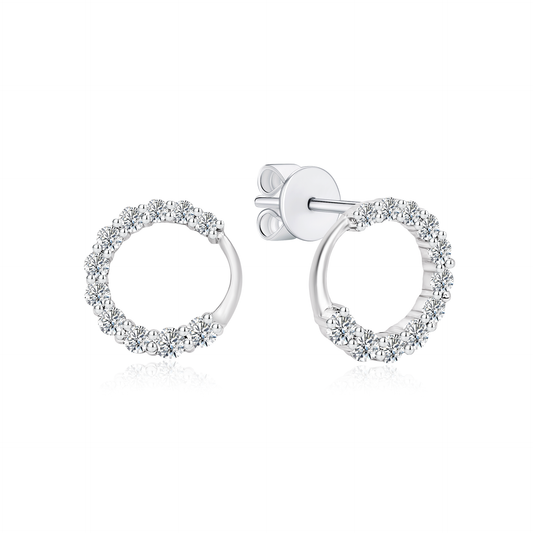 TAKA Jewellery 10K Gold Lab Grown Diamond Circle Stud Earrings