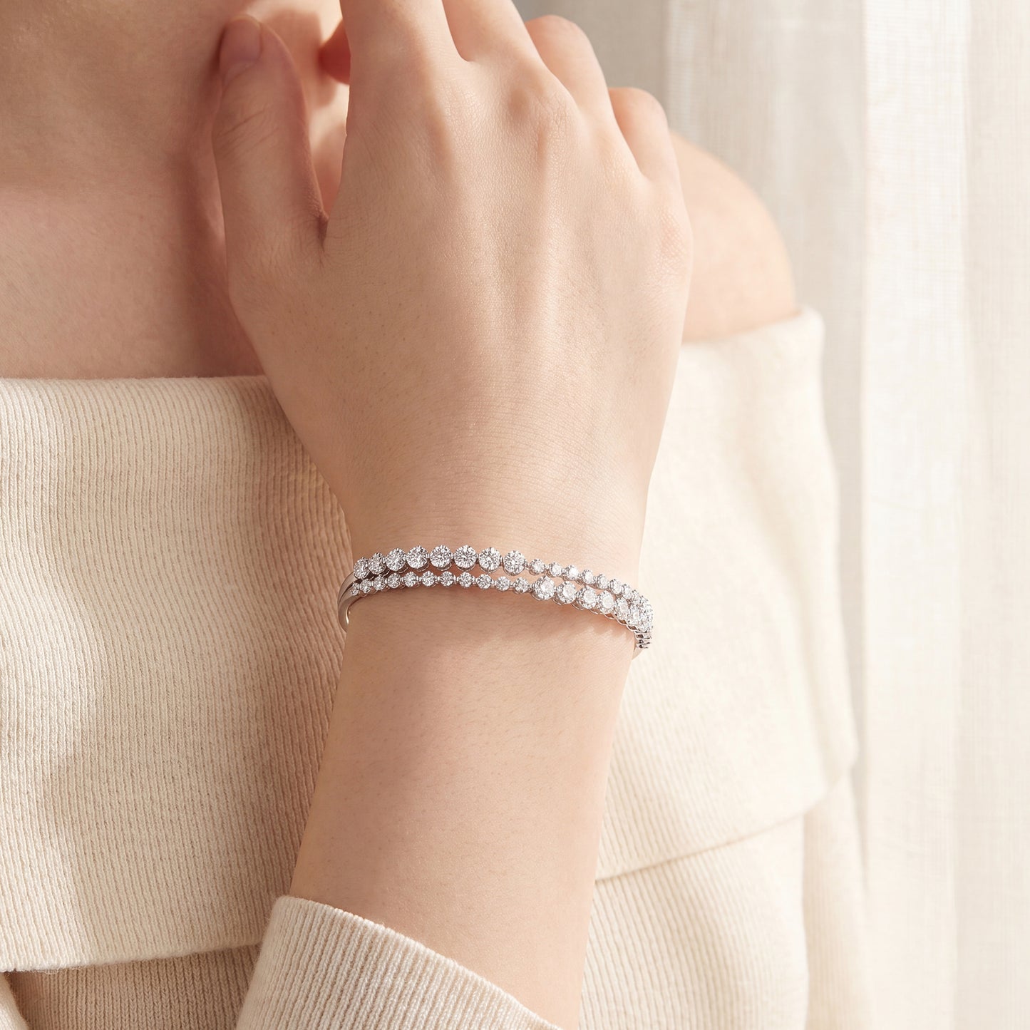 [PROMO] TAKA Jewellery 10K Gold Lab Grown Diamond Double-Row Bangle