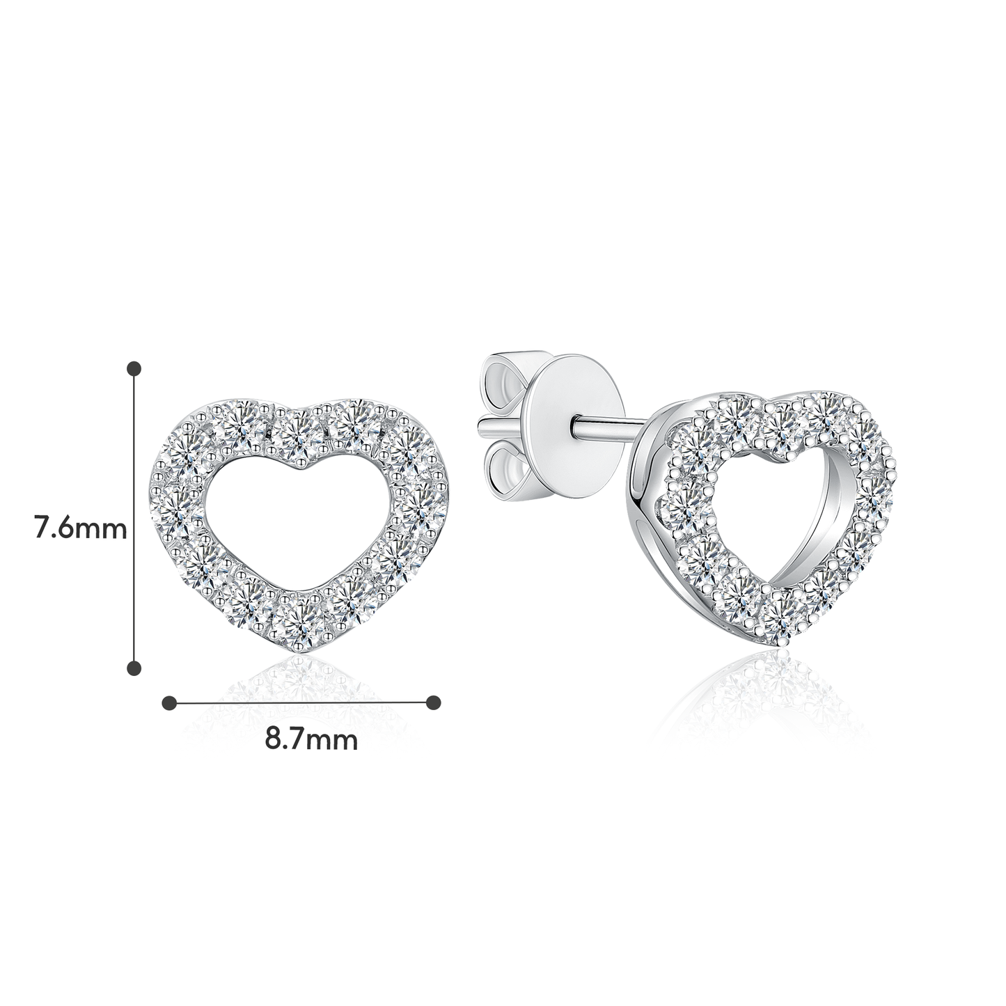 [PROMO] TAKA Jewellery 10K Gold Lab Grown Diamond Heart Stud Earrings