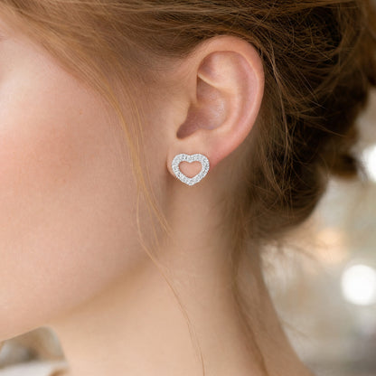 [PROMO] TAKA Jewellery 10K Gold Lab Grown Diamond Heart Stud Earrings