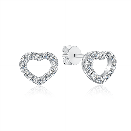 TAKA Jewellery 10K Gold Lab Grown Diamond Heart Stud Earrings