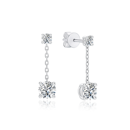 [PROMO] TAKA Jewellery 10K Gold Lab Grown Diamond Double Solitaire Drop Earrings