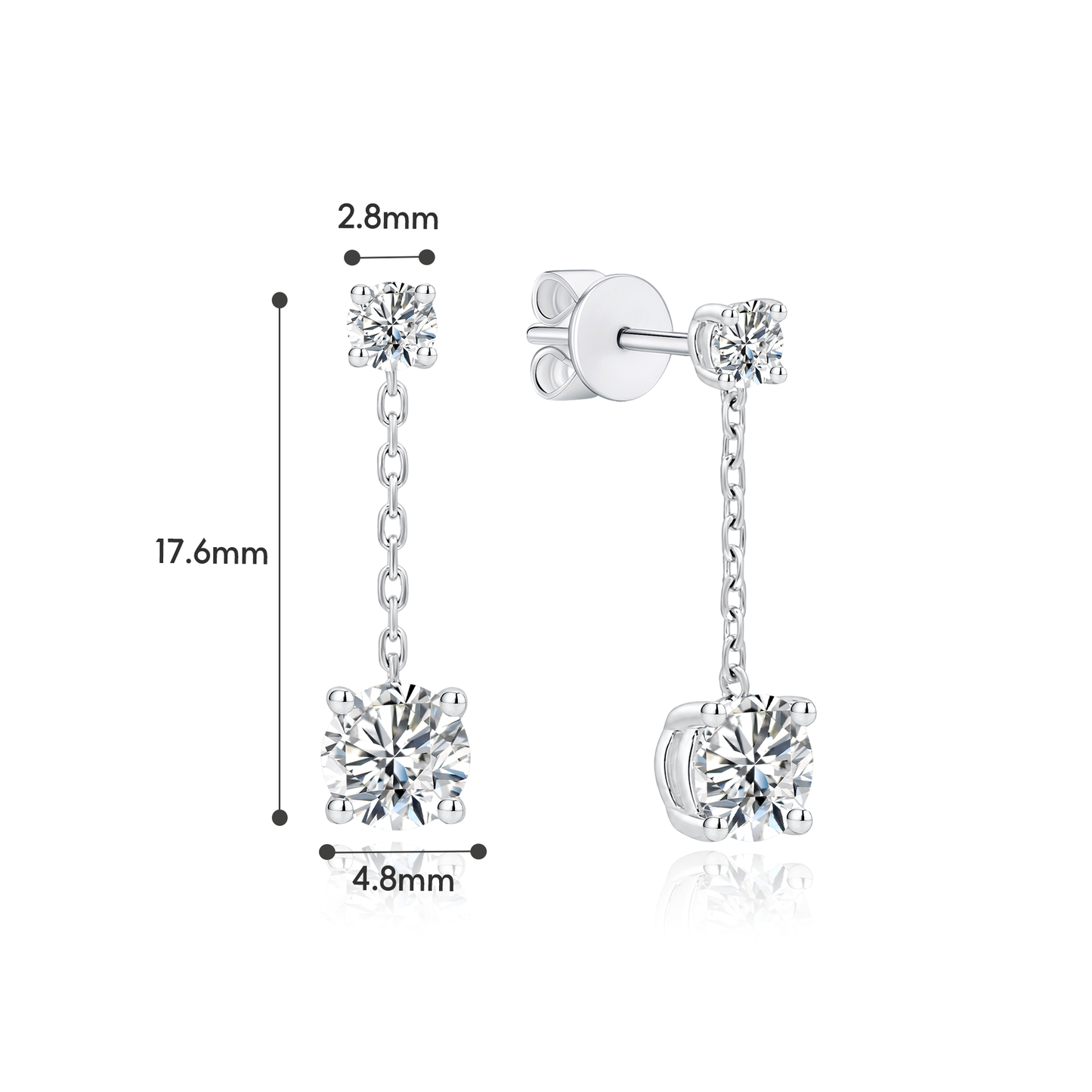 [PROMO] TAKA Jewellery 10K Gold Lab Grown Diamond Double Solitaire Drop Earrings