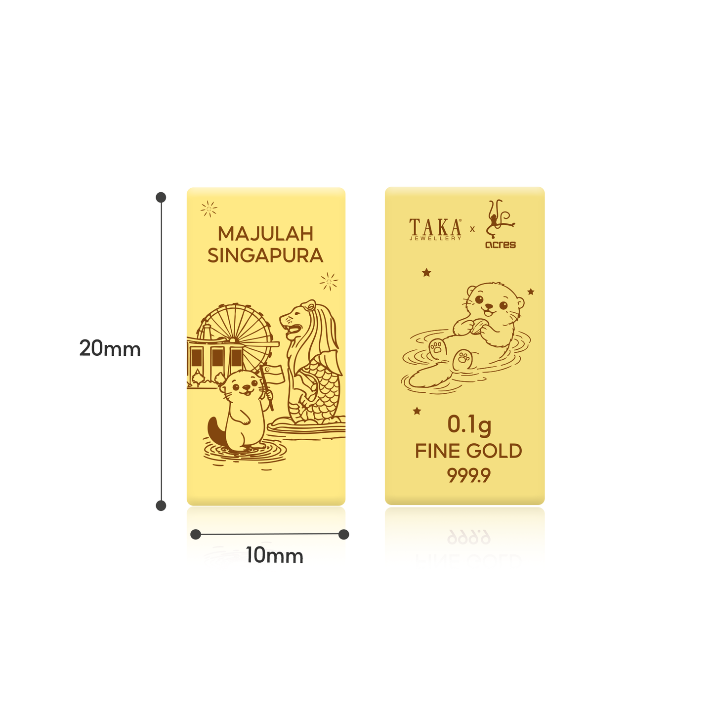TAKA Jewellery x ACRES 999.9 Pure Gold 2026 National Day Otter Collectible Card - 0.1g