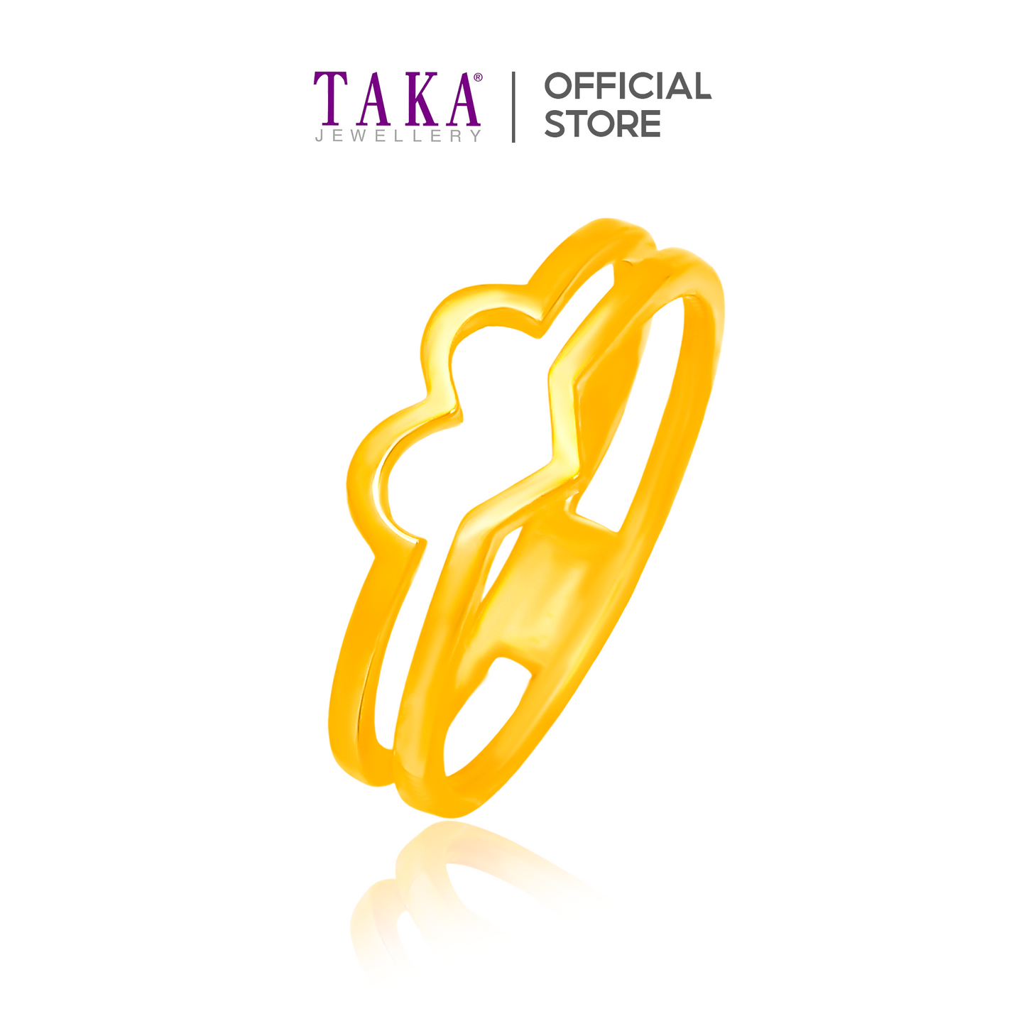 TAKA Jewellery 916 Gold Ring Heart