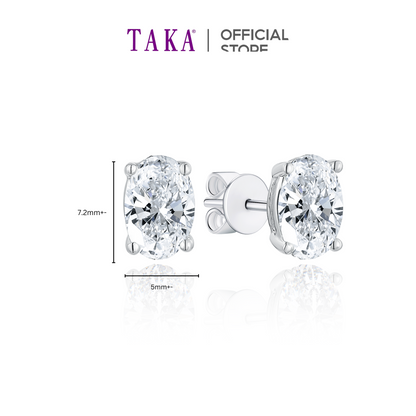 TAKA Jewellery Lab Grown Diamond Earrings 10K Oval