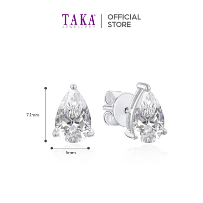 TAKA Jewellery Pear Shaped Lab Grown Diamond Earrings 10K