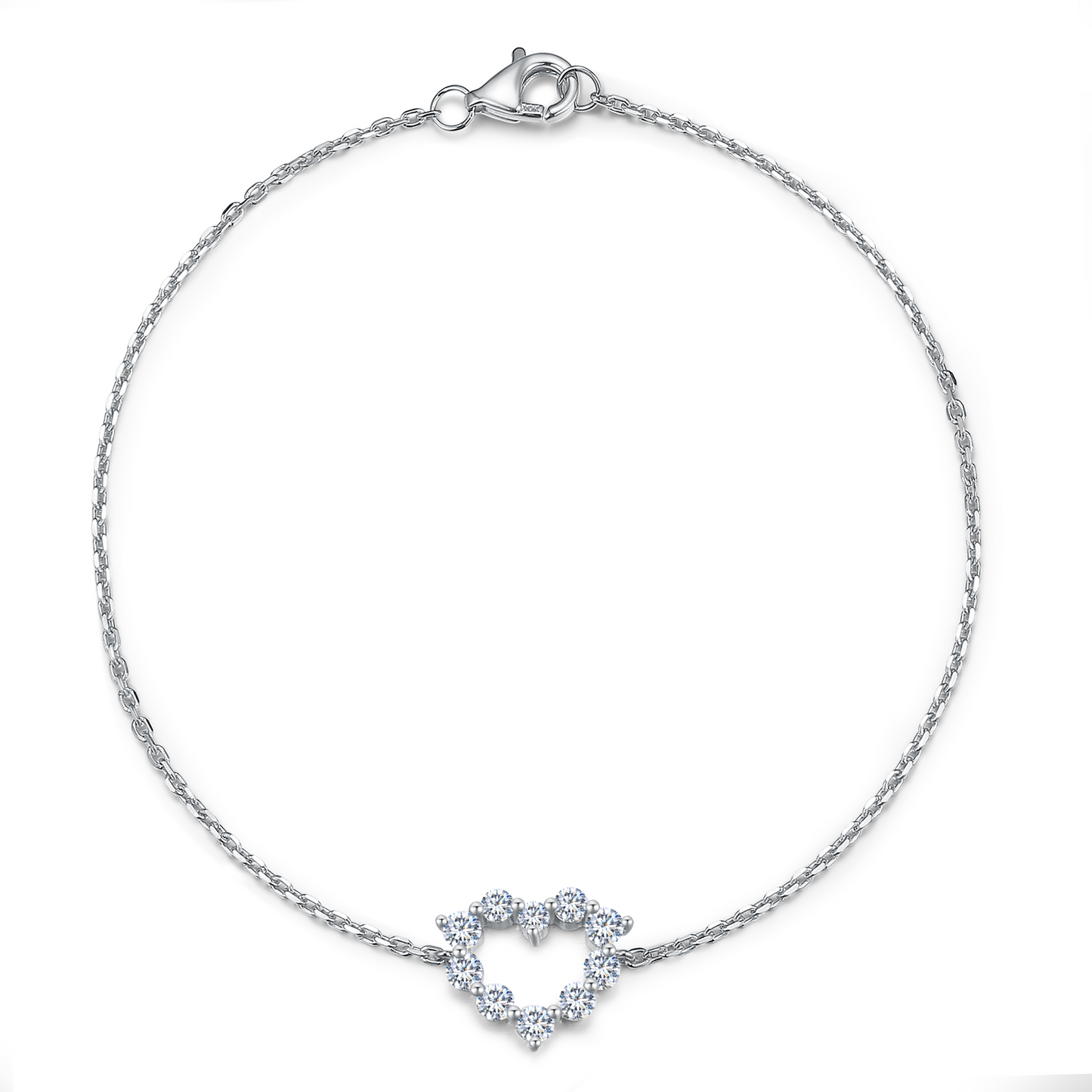 TAKA Jewellery Lab Grown Diamond Hollow Heart-shaped Bracelet 10K Gold