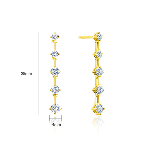 TAKA Jewellery Lab Grown Round Diamond Dangling Earrings 10K Gold