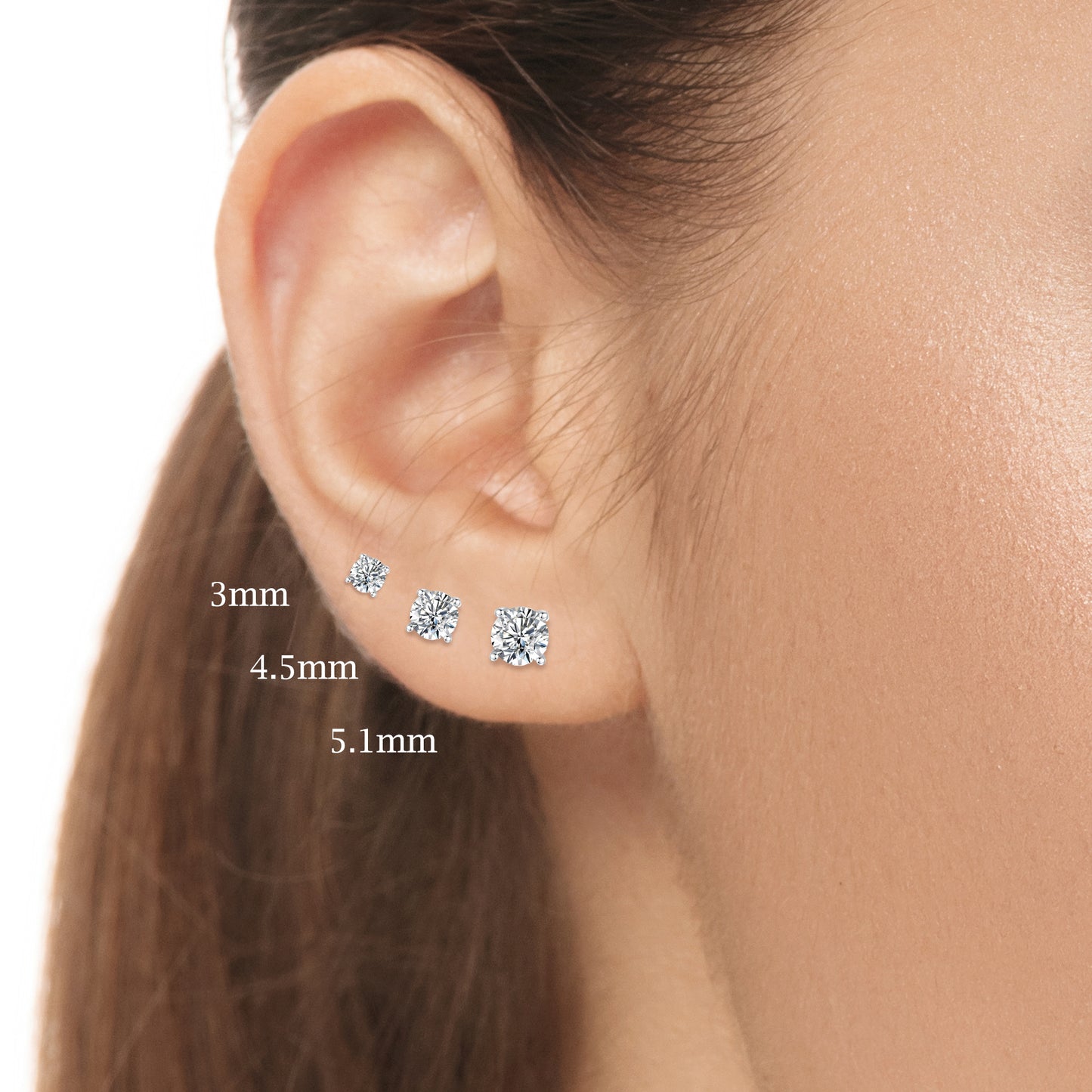 TAKA Jewellery Round Brilliant Lab Grown Diamond Earrings 10K