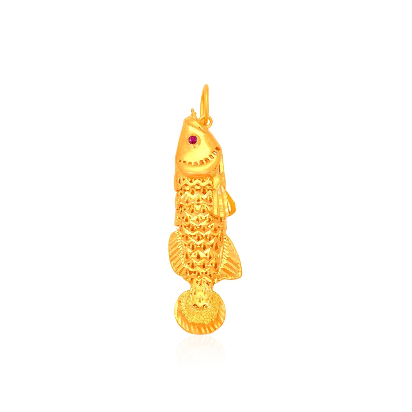 TAKA Jewellery 916 Gold Fish Pendant