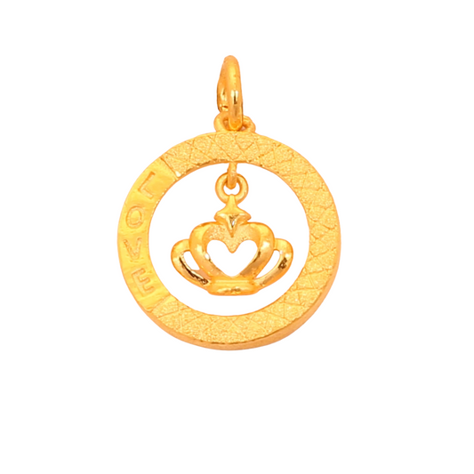 TAKA Jewellery 999 Pure Gold Pendant Round Crown