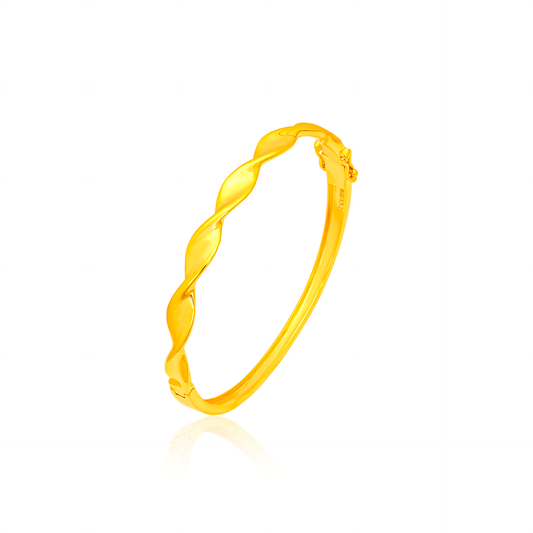 TAKA Jewellery 916 Gold Twisted Bangle