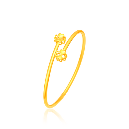 TAKA Jewellery 916 Gold Lucky Clover Bangle