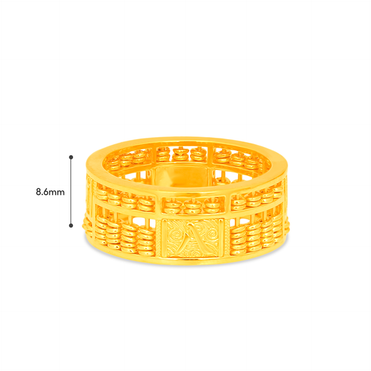 TAKA Jewellery 916 Gold Prosperity Abacus Ring