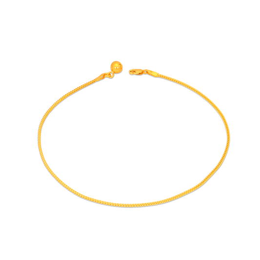 TAKA Jewellery 916 Gold Anklet with Bell