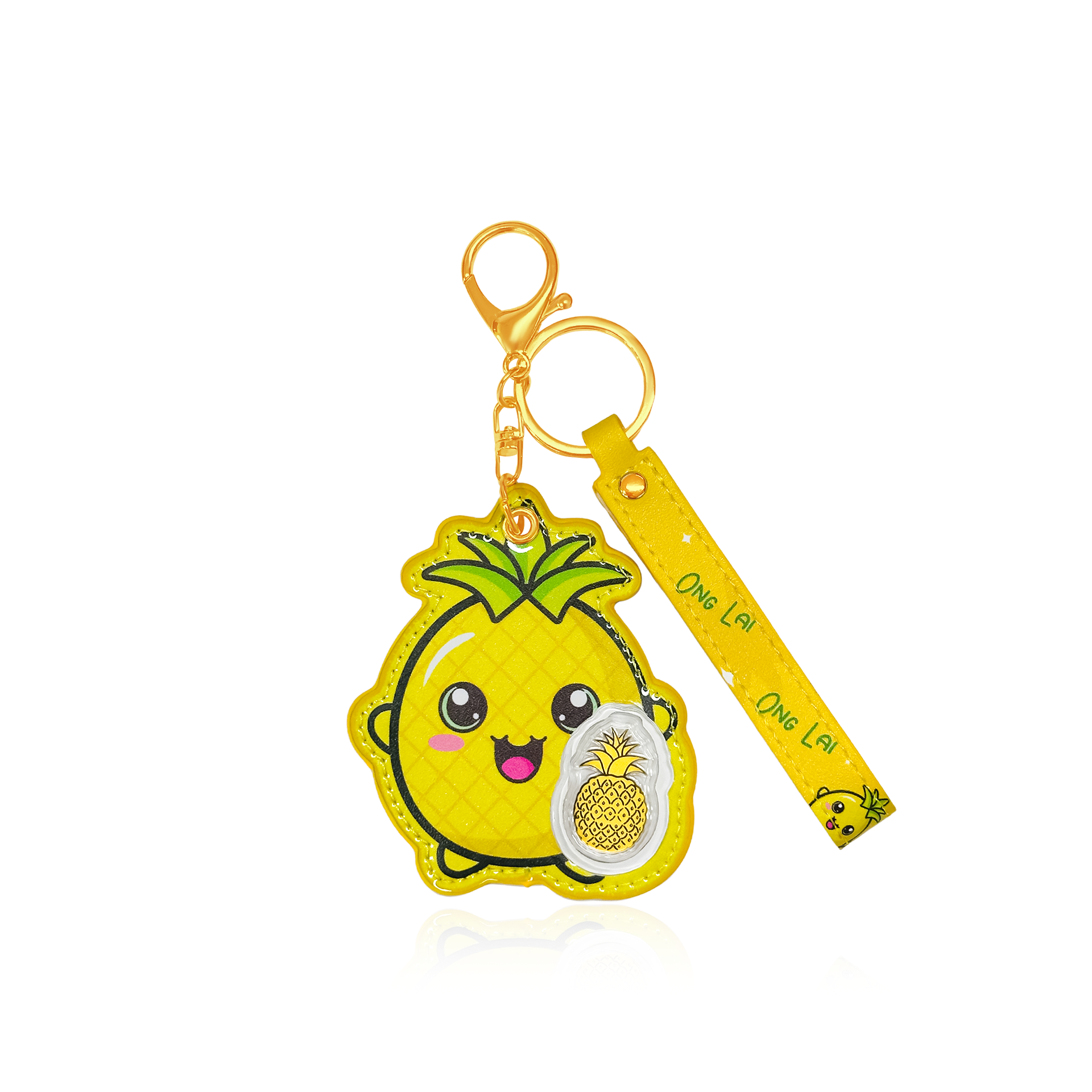 Pure Key Chain TAKA Jewellery 999 Pure Gold Durian & Pineapple Keychain - TAKA Jewellery