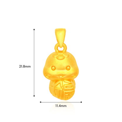 TAKA Jewellery 999 Pure Gold Snake Pendant