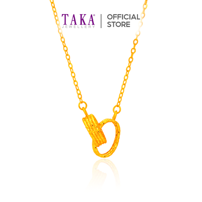 TAKA Jewellery Interlocking Rings 999 Pure Gold Necklace