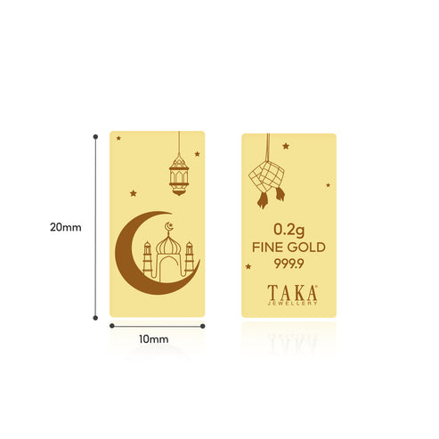 TAKA Jewellery 0.2g 999.9 Pure Gold Bar – Hari Raya Edition - TAKA ...