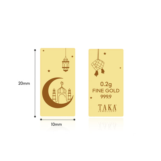 TAKA Jewellery 0.2g 999.9 Pure Gold Bar – Hari Raya Edition