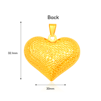 TAKA Jewellery Starlit Heart Reversible 916 Gold Pendant