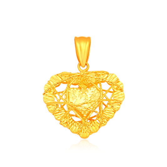 TAKA Jewellery Golden Lace Heart 916 Gold Pendant