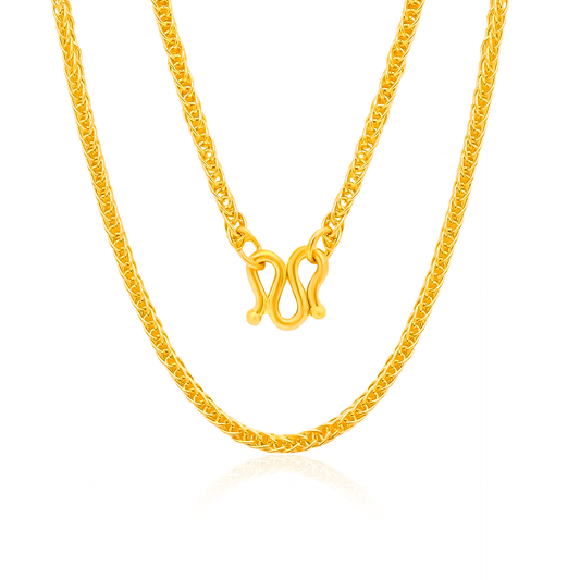 TAKA Jewellery Square Spiga 999 Pure Gold Chain