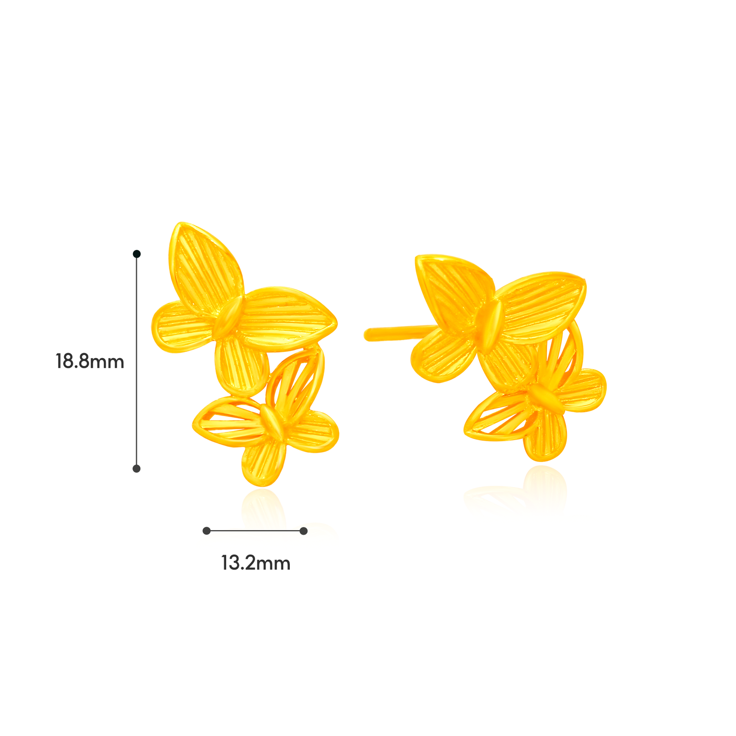 TAKA Jewellery 999 Pure Gold Fluttering Butterfly Choose – Necklace, Earrings, Ring