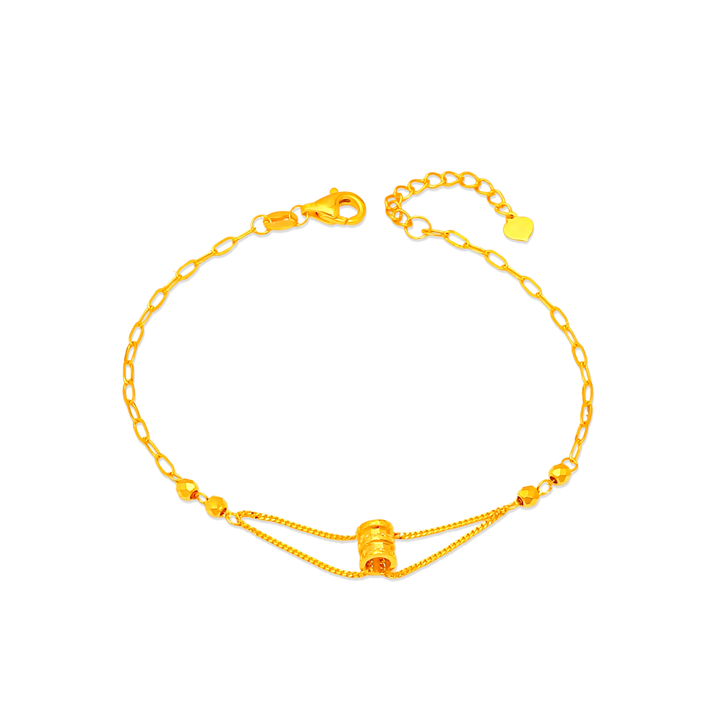 TAKA Jewellery 916 Gold Barrel Bracelet
