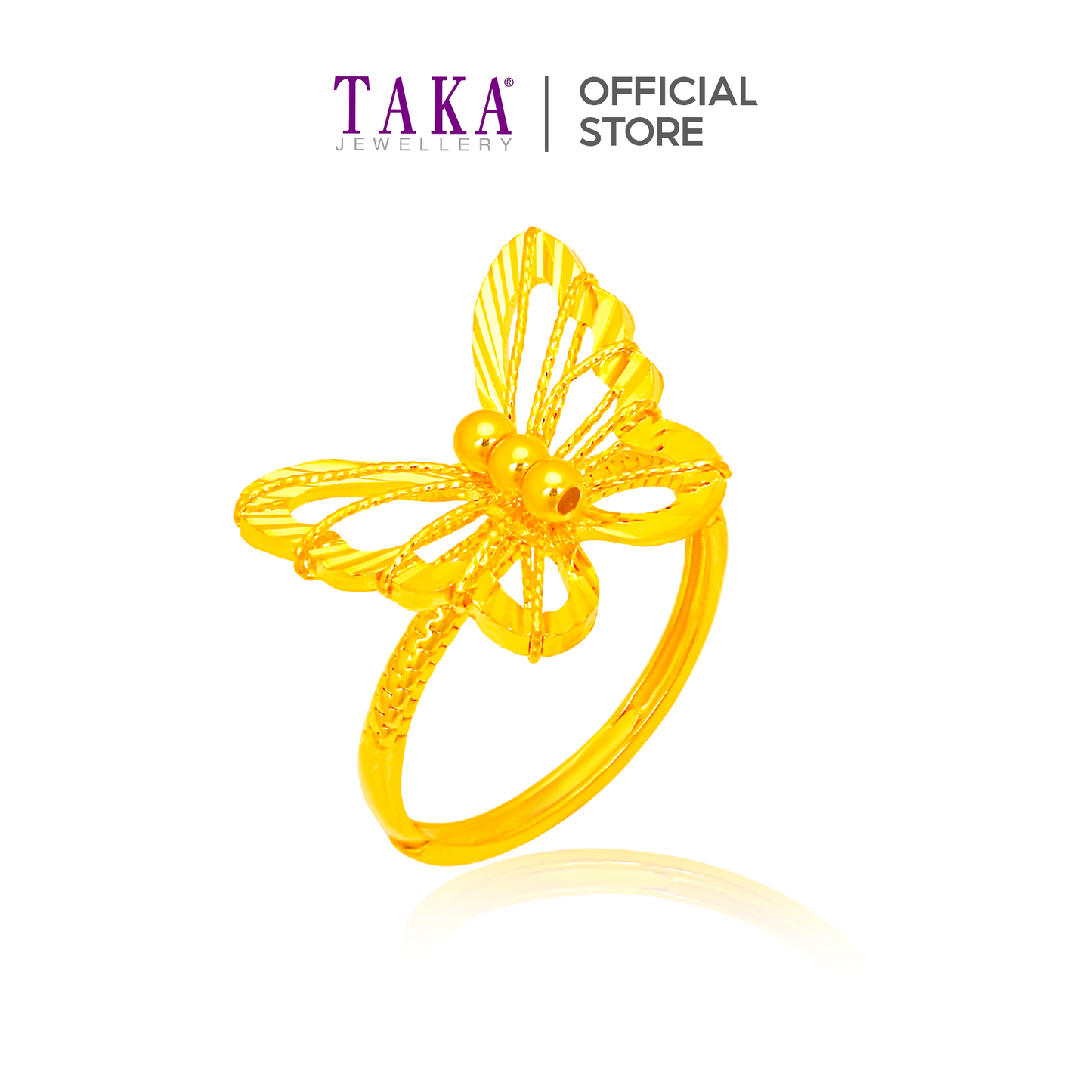 TAKA Jewellery Butterfly Whispers 999 Pure Gold Ring