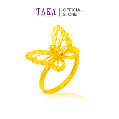 TAKA Jewellery Butterfly Whispers 999 Pure Gold Ring