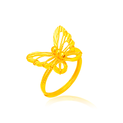 TAKA Jewellery Butterfly Whispers 999 Pure Gold Ring