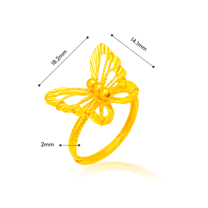 TAKA Jewellery Butterfly Whispers 999 Pure Gold Ring