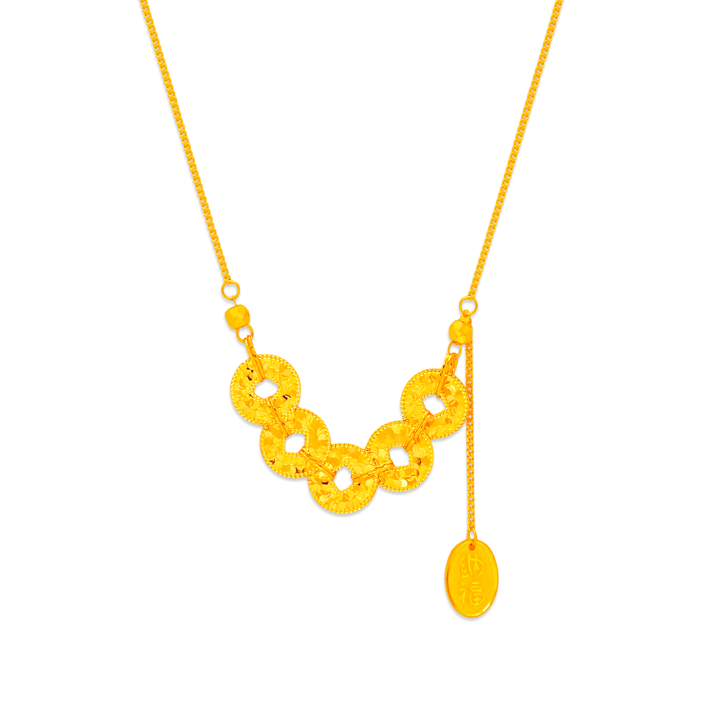 TAKA Jewellery Blessed Connections Gold Coin 916 Gold Necklace
