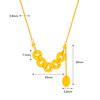 TAKA Jewellery Blessed Connections Gold Coin 916 Gold Necklace