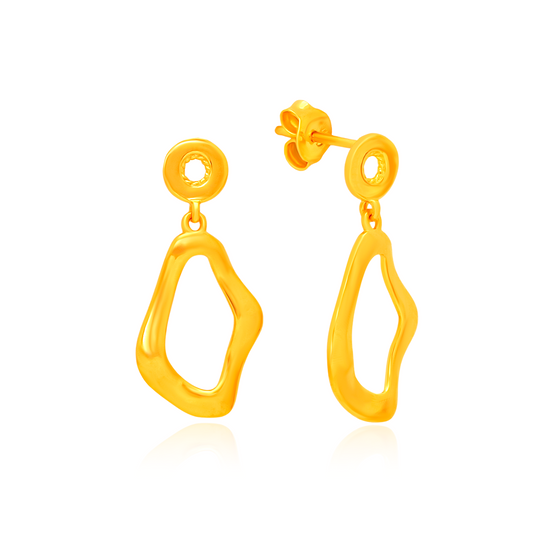 TAKA Jewellery Sculpted Elegance 916 Gold Earrings