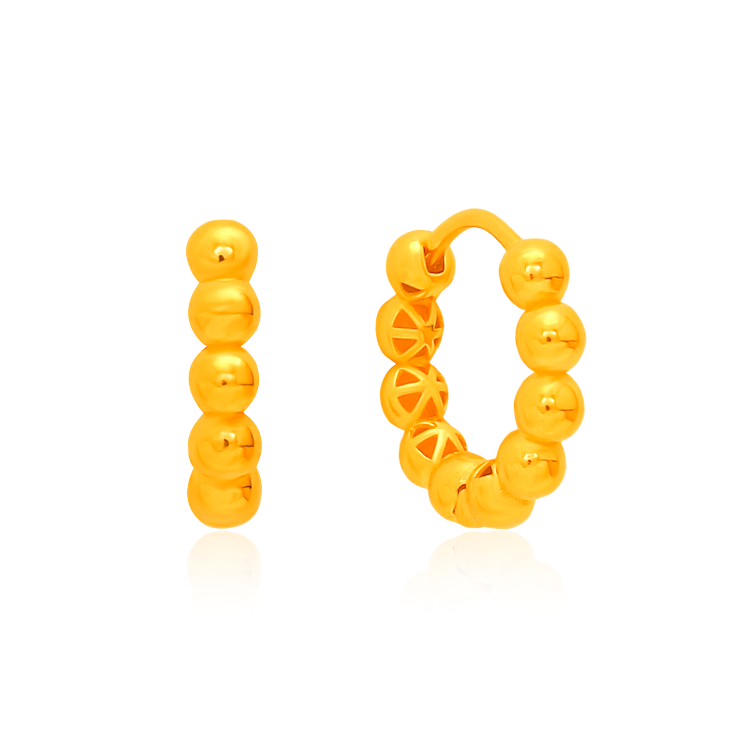 TAKA Jewellery Luxe Bead 916 Gold Loop Earrings