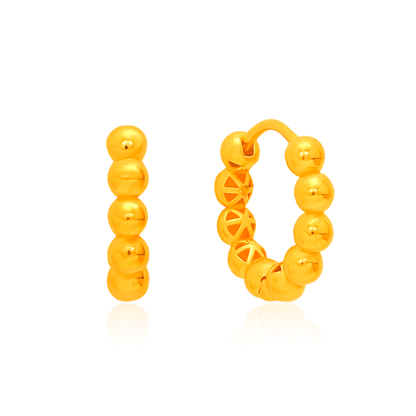 TAKA Jewellery Luxe Bead 916 Gold Loop Earrings