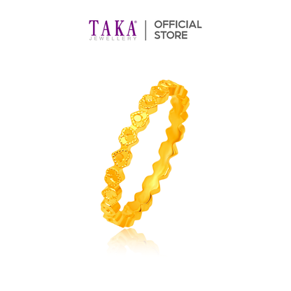 TAKA Jewellery Daisy Glint 916 Gold Ring